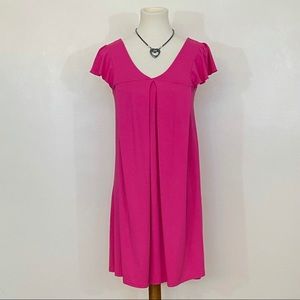 Flutter sleeve pleated midi dress